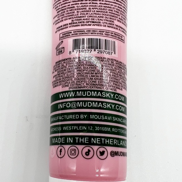 NEW Mudmasky Pearl Polish Superglow Pink Clay Mask, 60 ml - Picture 5 of 6